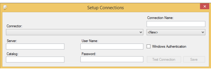 Connection manager dialog box