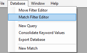 Match filter editor option