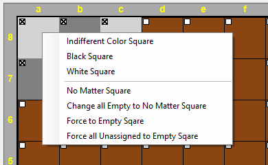 Square configuration menu