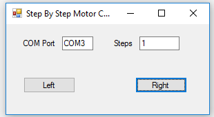 The stepper motor conntrol application