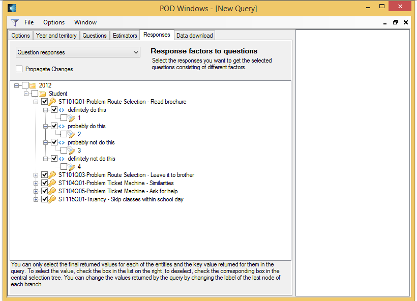 Configure returned data with discrete values