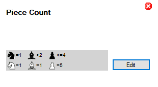 Piece count filter configured