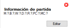 Filtro de información de partida