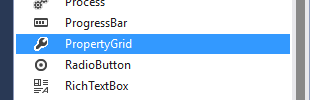El control PropertyGrid instalado