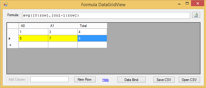 Enlace de datos del contro FormulaDataGridView