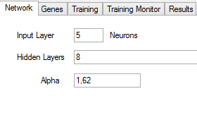 Network parameters tab