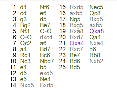 Filter matching movements (violet)