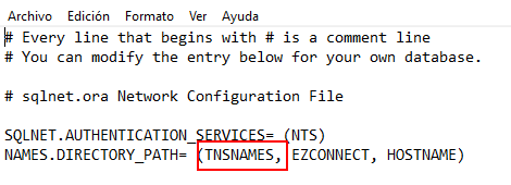 Configuración SQLNET de Oracle