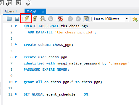 Script para crear la base de datos en MySQL Workbench