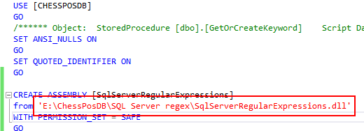 Modifying file path in the SQL Server scripts