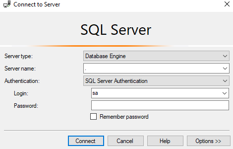 Connect to SQL Server database